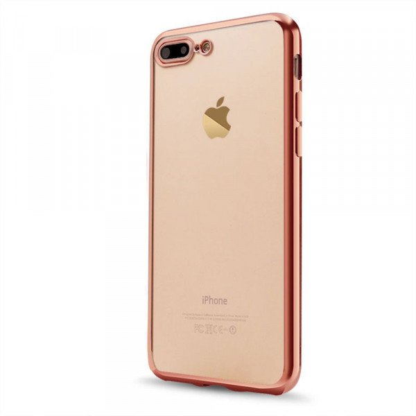 Wholesale iPhone 7 Plus Crystal Clear Electroplate Hybrid Case (Rose Gold)